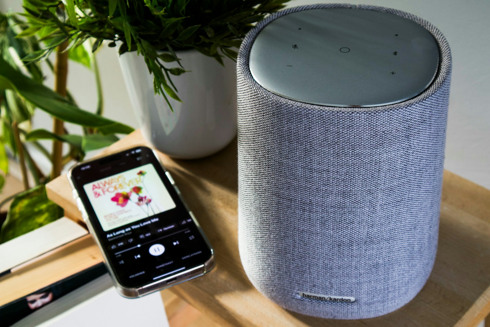 Smart speaker connected with a mobile phone